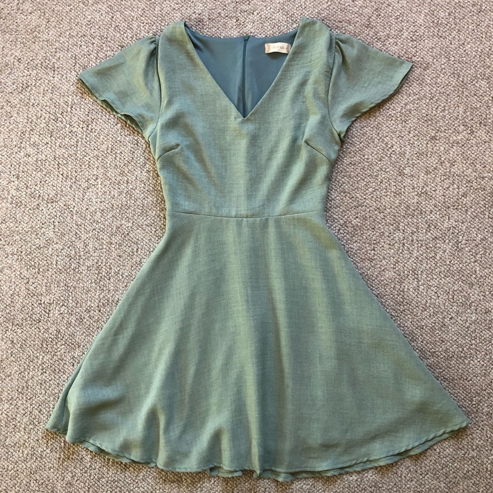 Altar’d State Sage Green Fit & Flare Mini Dress XS